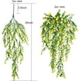 thumbnail image 2 of 2 Pcs Artificial Hanging Flowers Plants, Fake Flower Ivy Boxwood Greenery Shrubs for Indoor Outdoor Wedding Garden Decorations, Yellow, 2 of 6