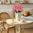 thumbnail image 6 of SLYNSHome Lily Artificial Flowers Bouquet Hot Pink Lilies Silk Faux Flowers Fake Floral Lily Bouquet for Office Home Decor, 6 of 8