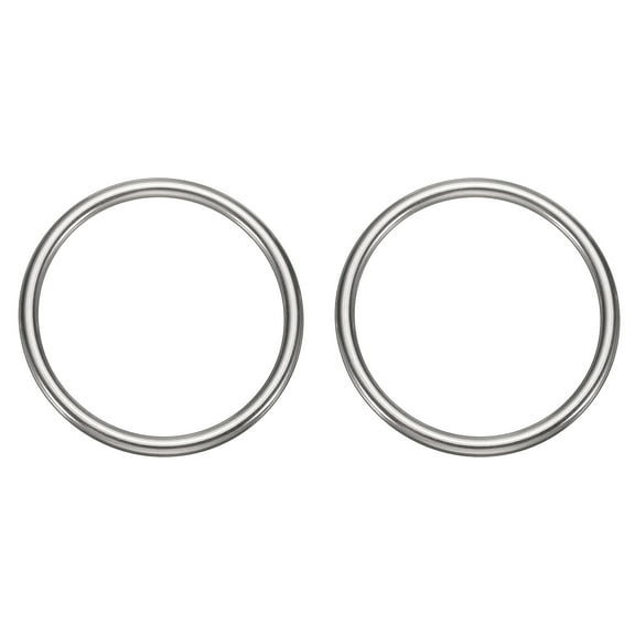 Uxcell 2pcs O Ring Buckles 2-3/4" Dia 0.24" Thickness Stainless Steel Polished Round Ring Buckles Multi-Purpose Buckle Loop Ring for Hardware Bags Belts Craft DIY Accessories, Silver