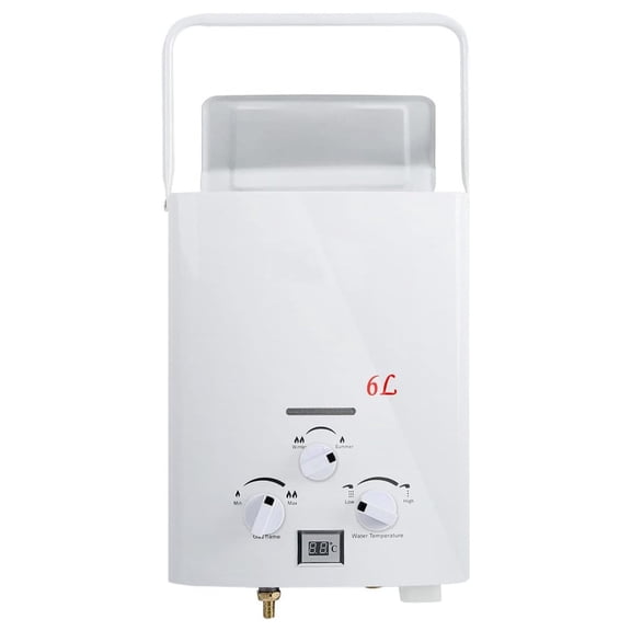 Water Heater Tankless 6L Propane Gas Hot Water Heater LPG Stainless Steel (TCHOMEJ0101911X-A01-2021)