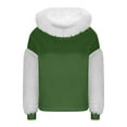 thumbnail image 5 of Women's Long Sleeve Round Neck Hoodie Top Sweatshirt Solid Color Warm Loose Fit Casual Daily Wear Loungewear Streetwear Fashion Essential Gift for Women | CSEONE,Army Green L, 5 of 9