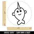 thumbnail image 2 of Adorable Narwhal Kawaii Doodle Self-Inking Rubber Stamp Ink Stamper - Orange Ink - Medium 1 Inch, 2 of 7