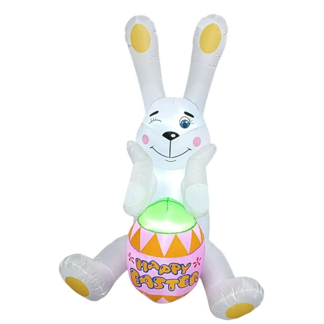 Decoración inflable de Pascua para exteriores, divertida, con luces LED incorporadas, inflable grande. Estilo I