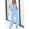 thumbnail image 6 of PRETTYGARDEN Women's Summer One Piece Jumpsuits Dressy Casual Short Sleeve Square Neck Wide Leg Jumpsuit Rompers, 6 of 6