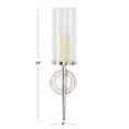 thumbnail image 4 of DecMode Silver Aluminum Metal Geometric Wall Sconce with Glass Holder, 4 of 13