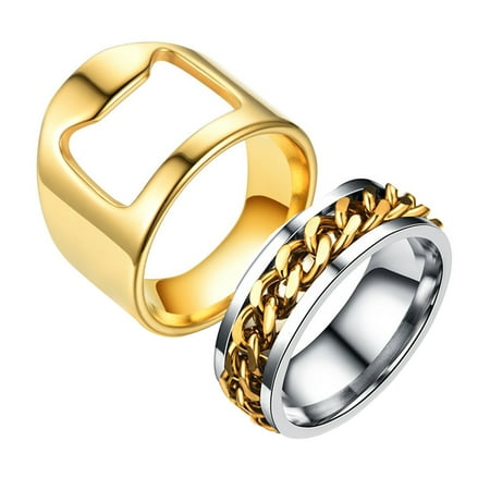 

Bottle Opener Ring Labor-saving High Durability Stainless Steel Bottle Cap Remover Ring for Pub