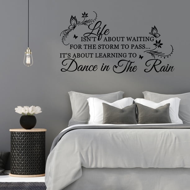 Adhesivo de pared único papel de pared letra inglesa con mariposas para dormitorio sala de estar ANGGREK Otros