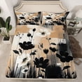 thumbnail image 2 of Homewish Chic Flowers 4-Piece Full Size Sheets For Kids Teens Female Girls,Chic Floral Blossoms Bed Sheets,Abstract Retro Vintage Lightweight Sheet Sets,Lightweight Room Decor, 2 of 7