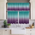 thumbnail image 2 of Cyan Turquoise Curtain Valances Set Purple Gridient Kitchen Curtains 24&nbsp;inch Length Rod Pocket Valance and Tiers 3 Piece Set Small Bedroom Bathroom Laundry Decor, 2 of 9