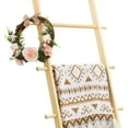 thumbnail image 3 of 5-Tier Blanket Ladder – 4.8 Ft Wall Leaning Quilt Rack, Farmhouse Blanket Storage for Living Room, Bedroom & Bathroom – Rustic Decorative Wooden Towel & Quilt Holder, Easy to Assemble, 3 of 8