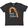 thumbnail image 3 of Inktastic Merry Christmas Red and Gold Candy Cane Youth T-Shirt, 3 of 5