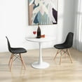 thumbnail image 4 of Gymax Ensemble de Salle à Manger 3 PCS Table à Manger Ronde Moderne 2 Chaises pour Cuisine de Petit Espace, 4 of 8