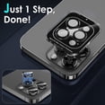 thumbnail image 4 of Camera Lens Protector for iPhone 15 Pro/iPhone 15 Pro Max, [1 Step Installation Tray] Tempered Glass Screen Protector Metal Individual Camera Cover Accessories Case Friendly (Black Titanium), 4 of 5