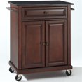 thumbnail image 3 of Bowery Hill Traditional Wood Kitchen Cart with Granite Top in Mahogany/Black, 3 of 7
