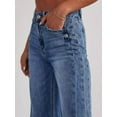 thumbnail image 4 of Women'S Wide Leg Jeans High Waisted Strechy Raw Hem Pants Dark Blue XL, 4 of 7