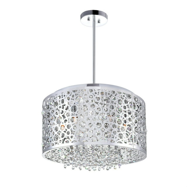 CWI Lighting 6 Light Drum Shade Chandelier with Chrome finish