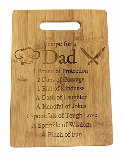 Ever Engraved Bamboo,New Year Gifts,Kitchen Gifts Recipe For A Dad Cute Funny Small Cutting Board Master Of The Grill And Best Dad 7X11