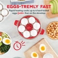 thumbnail image 4 of Rapid Egg Cooker: 6 Egg Capacity Electric Egg Cooker with Auto Shut Off Feature - Red & Mini Maker Portable Grill Machine + Panini Press with Recipe Guide - Red, 4 of 7