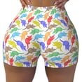 thumbnail image 2 of Lsque Colored Armadillos Pattern High Waisted Biker Shorts for Women-Tummy Control Fitness Athletic Workout Running Yoga Gym Shorts,Moisture-Wicking-XX-Large, 2 of 9