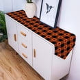 thumbnail image 3 of Chemin de Table d'Halloween Pumpkin Monster, Foulards de Commode Orange et Noir à Carreaux Buffalo, Chemins Décoratifs pour Décorations de Table de Fête d'Halloween, 14x72 Pouces, 3 of 7