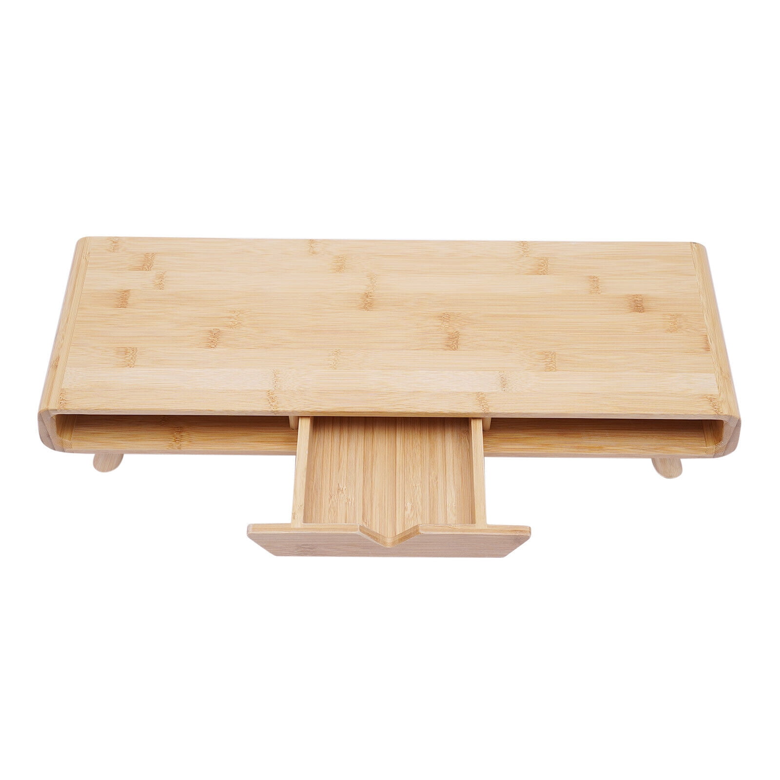 24in Bamboo Computer Laptop Monitor Stand Office Desktop Riser Organizer Rack