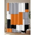 thumbnail image 4 of Abstract Art Shower Curtain, Orange Black Gray Splice Waterproof Shower Curtain Set with 12 Hooks Lightweight Washable Fabric Shower Curtains for Bathroom 72x84 Inches, 4 of 6