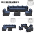 thumbnail image 6 of MRUAKA 7 Pieces Patio Furniture Set, Outdoor Furniture Sectional Rattan Sofa, Patio Couch with Glass Coffee Table for Backyard Garden Navy, 6 of 7