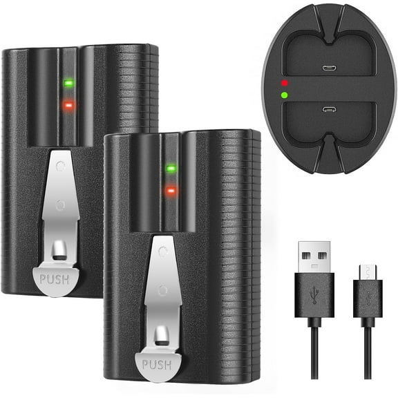 SUNBAT 6040mAh Rechargeable Battery and Dual USB Charging Station Compatible with Ring for Video Doorbell Camera 2/3/4, Stick Up Cam and Spotlight Cam