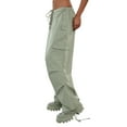 thumbnail image 2 of hirigin Women Low Waist Baggy Cargo Pants Indie Aesthetic Drawstring Loose Pocket Jogger Trousers Hippie Punk Streetwear, 2 of 5