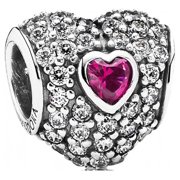 PANDORA In My Heart Charm - Clear CZ & Synthetic Ruby - 791168SRU
