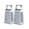 thumbnail image 3 of 1/ 2pcs Stainless Steel 4-Sided Box Grater for Kitchen, Multifunctional Thickened Cheese Vegetable Grater, Potato Shredder with Non-Slip Handle, Cheese Grater With Container Professional Box Grater, 3 of 9
