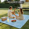 thumbnail image 4 of Blue Leaves Outdoor Rug for Patio/Deck/Porch, Non-Slip Large Area Rug 5 x 7 Ft, Summer Botanical Pastoral Indoor Outdoor Rugs Washable Area Rugs, Reversible Camping Rug Carpet Runner, 4 of 8