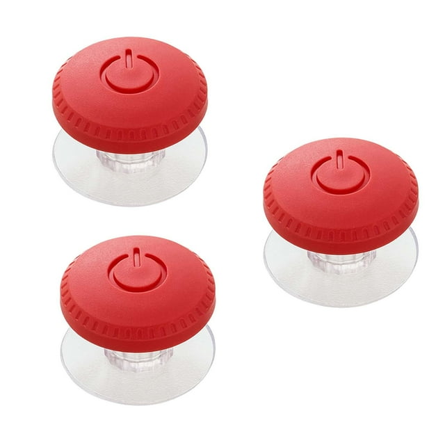 3 botones pulsadores para inodoro, botón para tanque de inodoro, perillas modernas para cajones de cocina y baño. Rojo