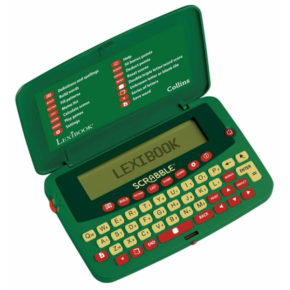 LEXIBOOK Diccionario de Scrabble Función de Construcción y Patrones 276 000 Palabras Jugables Del Diccionario Collins Verderojo SCF328AEN