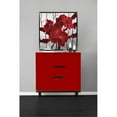 thumbnail image 2 of Michael Amini State St. Stainless Steel Accent Cabinet in Saffron Red/Black, 2 of 4