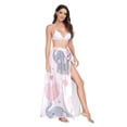 thumbnail image 2 of FORMRS Womens Long Sarong Beach Wrap Semi-Sheer Bikini Skirt Bathing Swimsuit Cover Up, Cute Elephant, 2 of 7