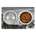 thumbnail image 1 of Black and White Pet Mat for Food and Water, Dramatic View of the Mountains Himalayas Peak Landscape Traveling, Non-Slip Rubber Mat for Dogs and Cats, 18" X 12", by Ambesonne, 1 of 2
