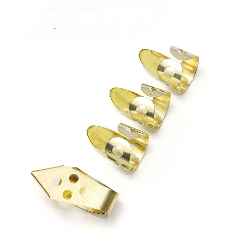 Mojoyce Adjustable 3 Finger Picks + 1 Thumb Pick Acoustic Guitar Banjo