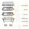 thumbnail image 6 of Chafing Dish Buffet Set 8 QT 2 Pack Stainless Steel, Buffet Servers and Warmers Chafing Servers with Covers Folding Stand Food Warmer for Parties Buffets Catering Banquet Wedding, 6 of 14