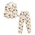 thumbnail image 4 of DISNIMO Women's 2 Piece Pajama Set Rooster Printed Casual Loose Sleepwear Long Sleeve Button Down Sleepwear with Long Pants Soft Comfy Loungewear Nightwear, 4 of 7