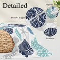 thumbnail image 3 of Navy Blue Coastal Body Pillow Cover 20 x 54 Inch Decorative Pillow Cover Starfish Shell Coral Summer Beach Ocean Lumbar Pillowcase Seasonal Rectangle Cushion Case for Couch Sofa Bed Living Room, 3 of 9