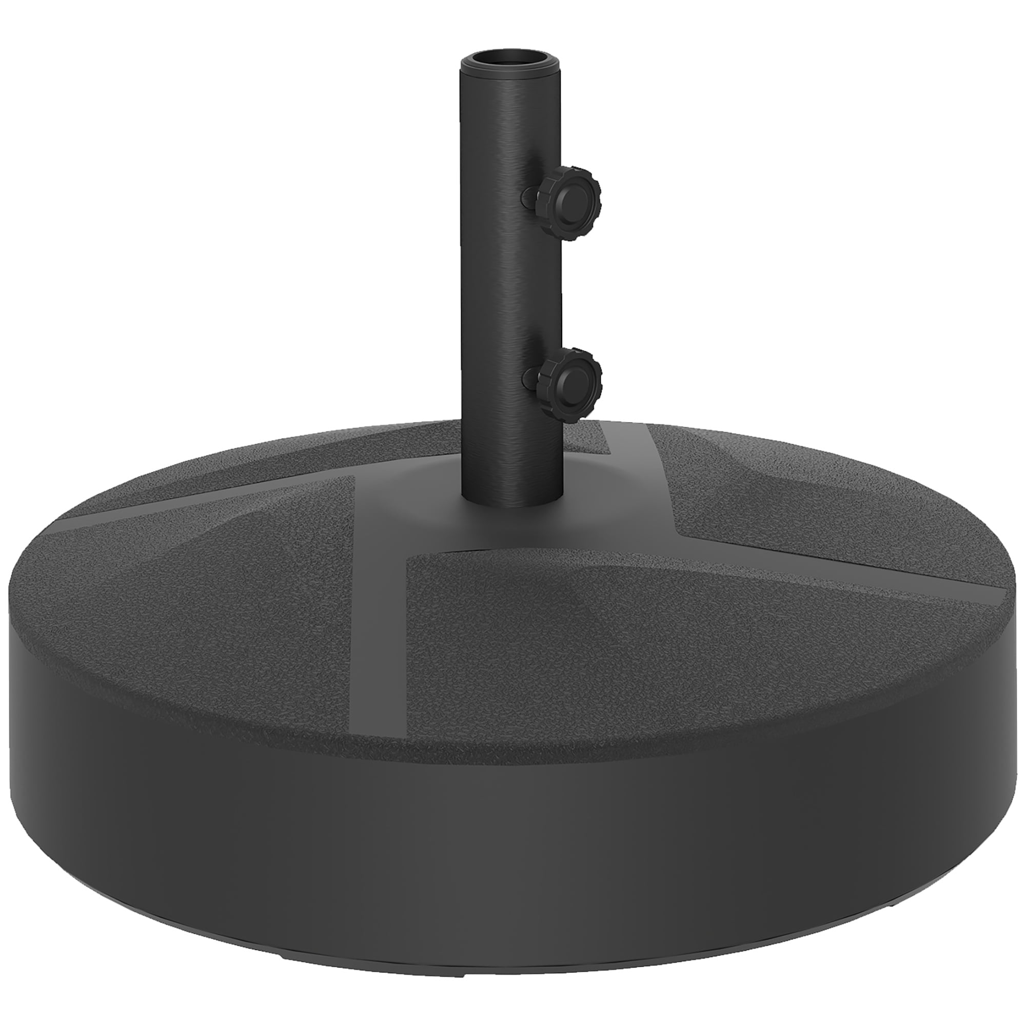 Outsunny Patio Umbrella Base Holder Outdoor Umbrella Stand, Filled Up to 66lbs with Stand or 55lbs with Water for Garden Poolside, Black