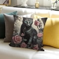 thumbnail image 3 of FCXZI Cute Cat Farmhouse Decor 100% Linen Pillow Covers Set of 1 18x18in, 3 of 5