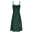 thumbnail image 6 of Sakmal Sexy Womens Dresses Spring Midi Side Split Sundress Green Dress Sleeveless Polka Dot Dresses, 6 of 7