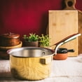 thumbnail image 3 of P-TAL Brass Saucepan 1.9 Qts with Insulated Heat-Resistant Handle | Tin Coated, Chemical-Free and Non-Stick Tea Pan (Free 30ml Copper & Brass Cleaning Solution), 3 of 9