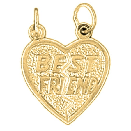 Yellow Gold-plated 925 Sterling Silver Best Friends In Heart Pendant - 22 mm (Approx. 1.615