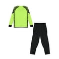 thumbnail image 6 of Haitryli Youth Boys Soccer Jersey Uniform Goalkeeper Goalie Outfits Long Sleeve Padded Shirts with Pants Set Fluorescent Green 7-8, 6 of 7