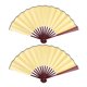 thumbnail image 1 of EeaseMX abanicos plegables de tela de 20 cm, de mano, con marco de madera roja simulada, estilo chino, para decoración y regalos (amarillo), 1 of 7