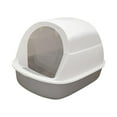 thumbnail image 4 of Caja de arena para gatos con capucha, orinal, inodoro, caja de arena para gatos completamente cerrada, bandeja de arena para gatos de interior, animal gris, 4 of 8