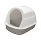 thumbnail image 4 of Caja de arena para gatos con tapa y capucha, suministros para mascotas, inodoro, arenero para gatos, arena para mascotas gris, 4 of 9